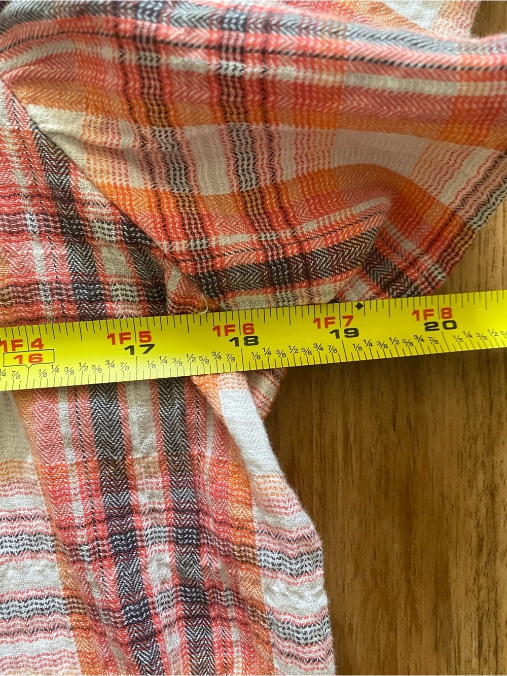 LOFT Pink and Orange Plaid Short-Sleeve Blouse - Picture 5 of 6